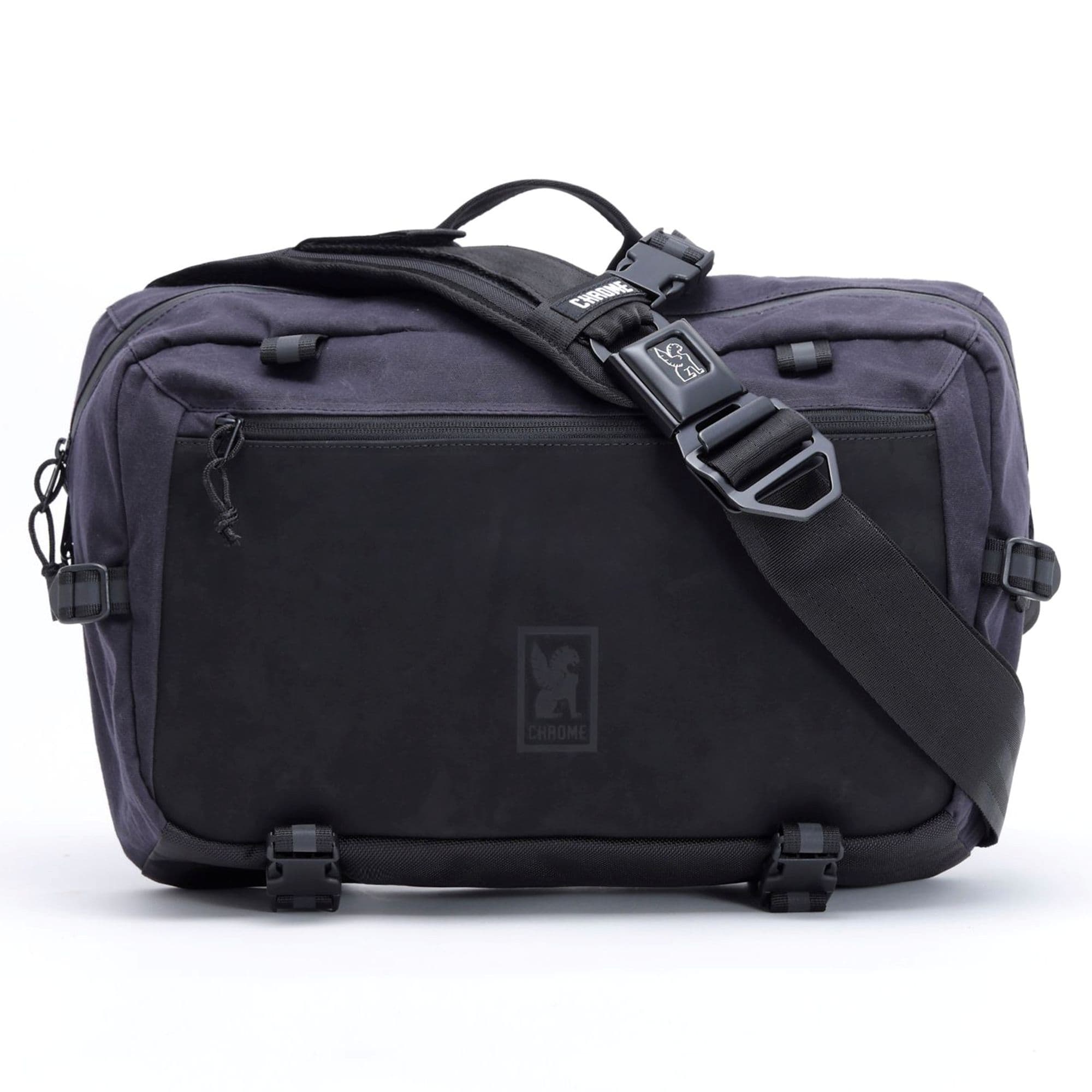 Full front of the Kadet Max in Black Canvas Leather #color_black canvas leather