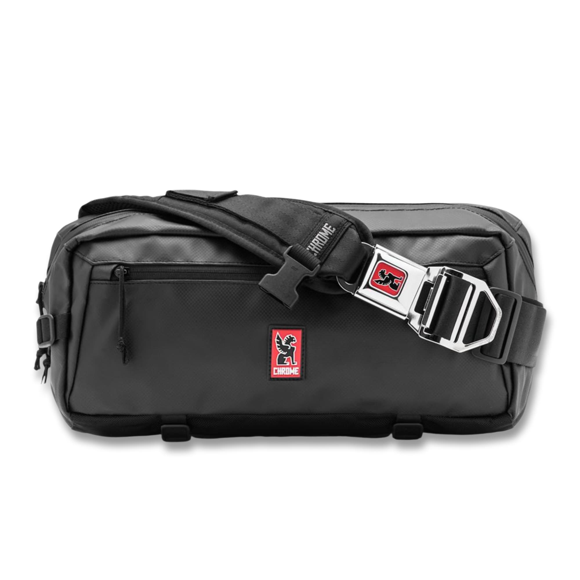 Full front view of the Kadet 9L Sling in black tarp #color_black tarp
