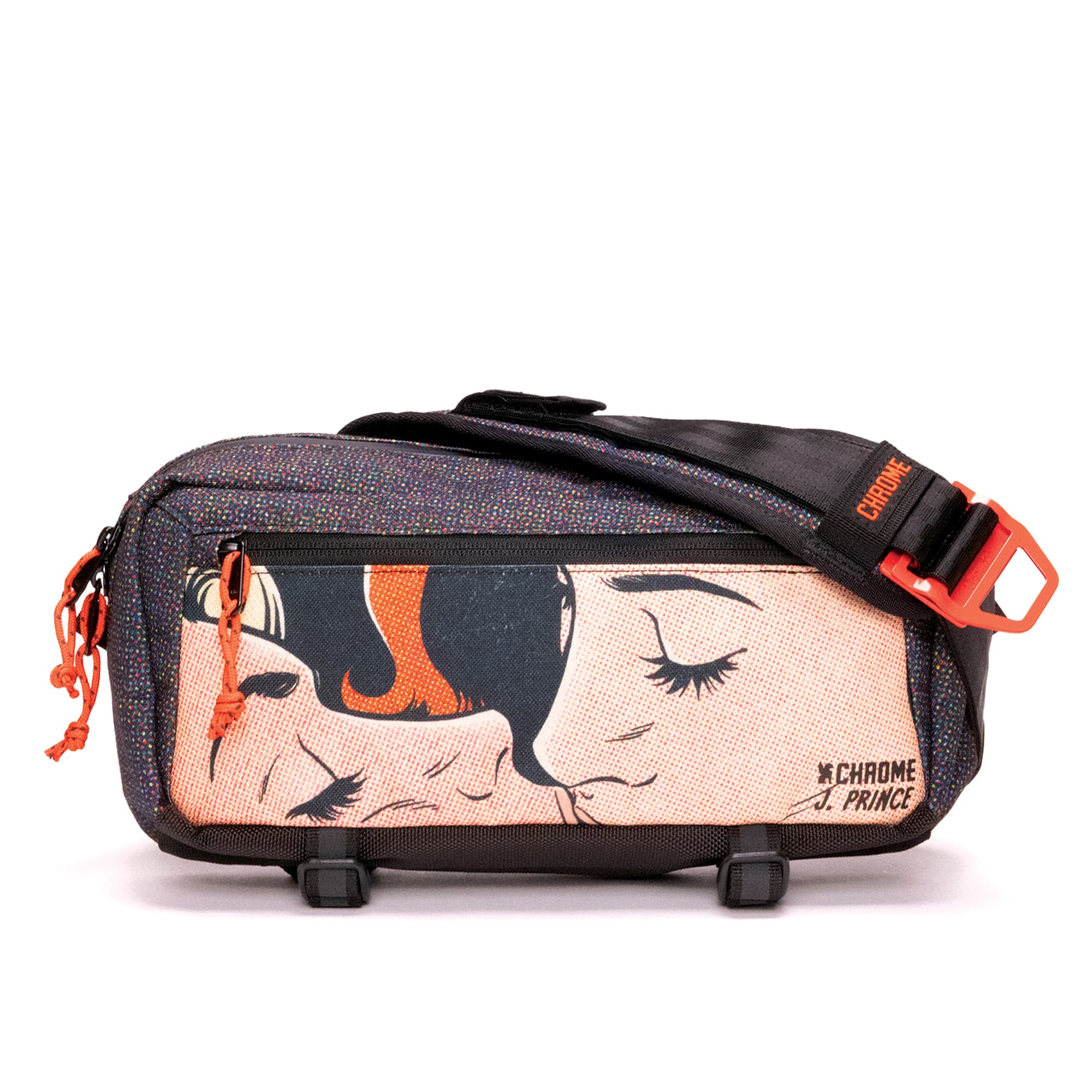 The full front of the Chrome x J Prince Mini Kadet Pride bag #color_j prince