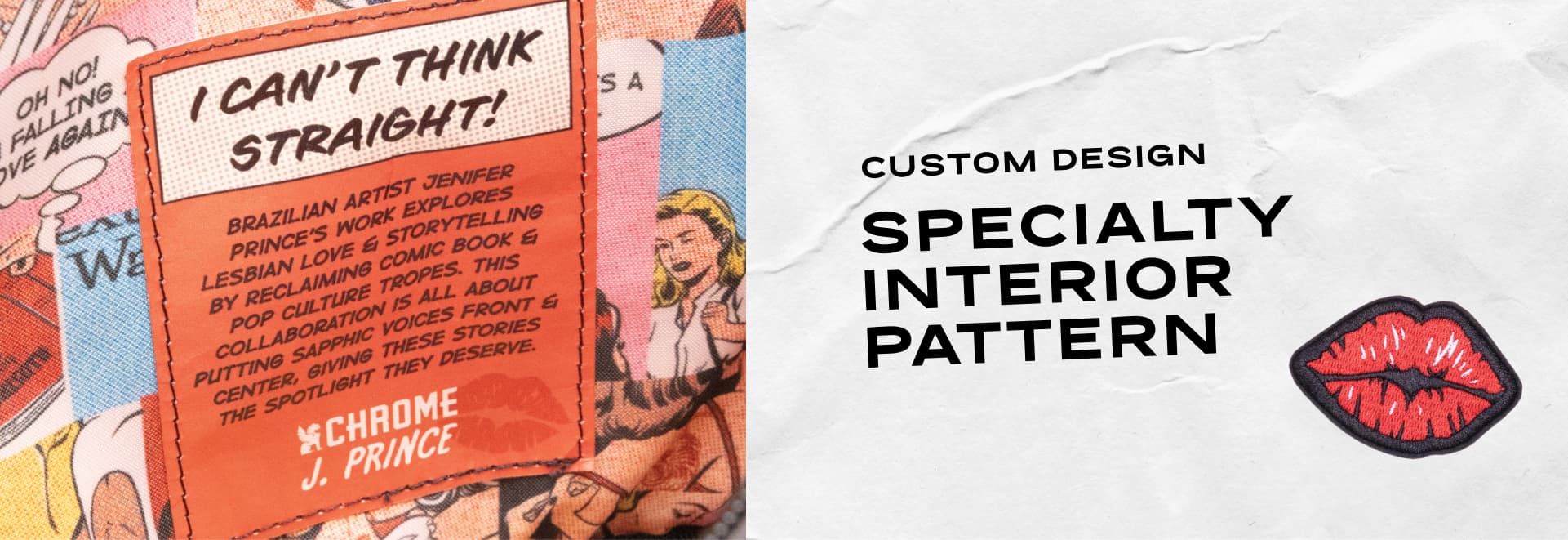 the interior patch of the Chrome x J Prince Pride Collection bags