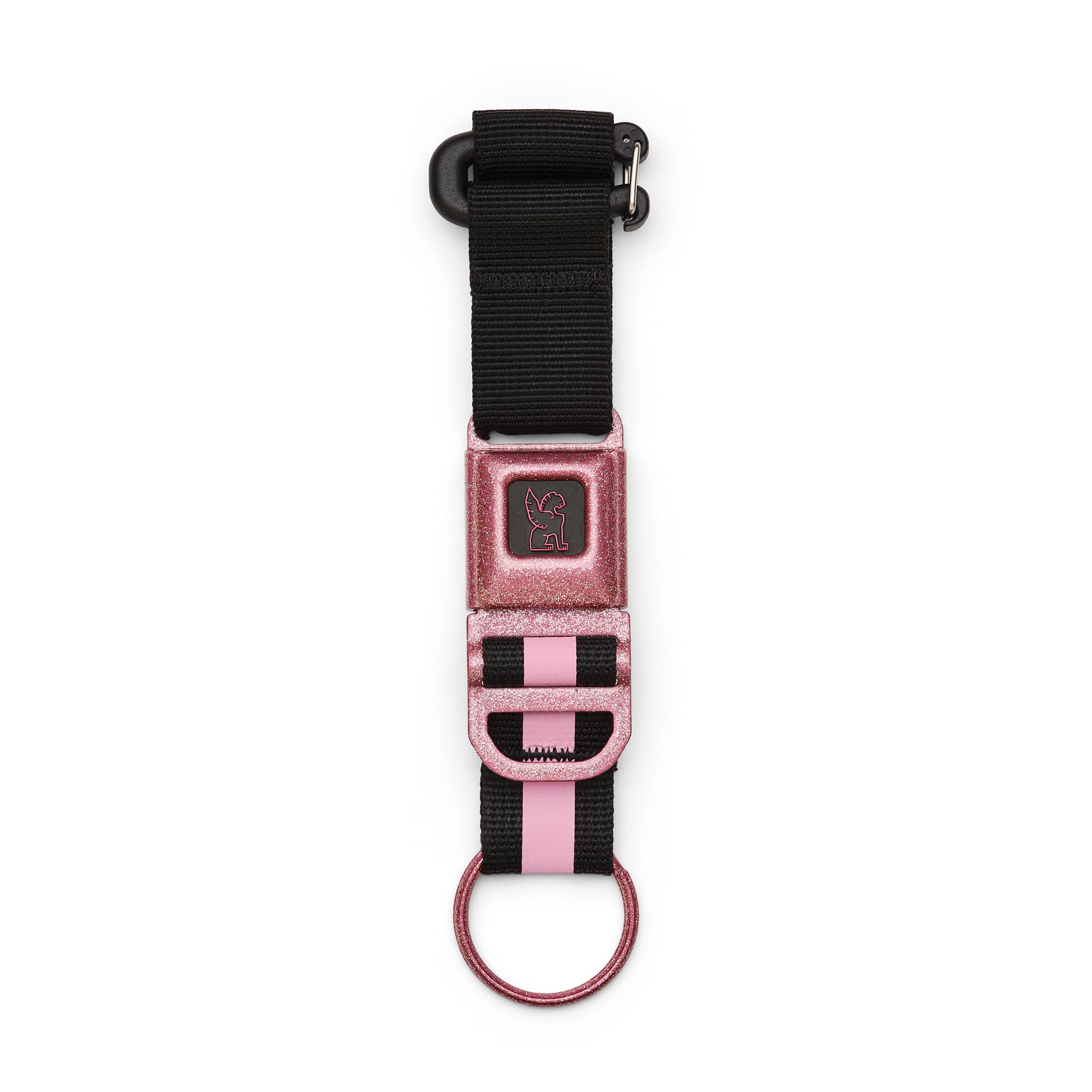 Mini Buckle Keychain in pink glitter #color_pink glitter