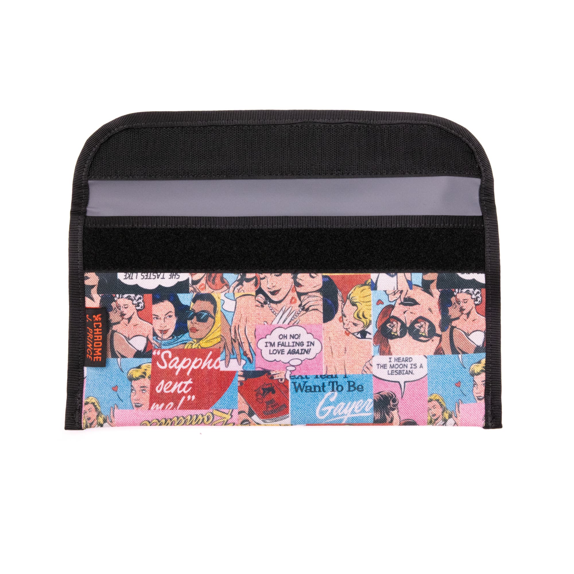 The Large Utility Pouch in the J Prince Pride print open #color_j prince