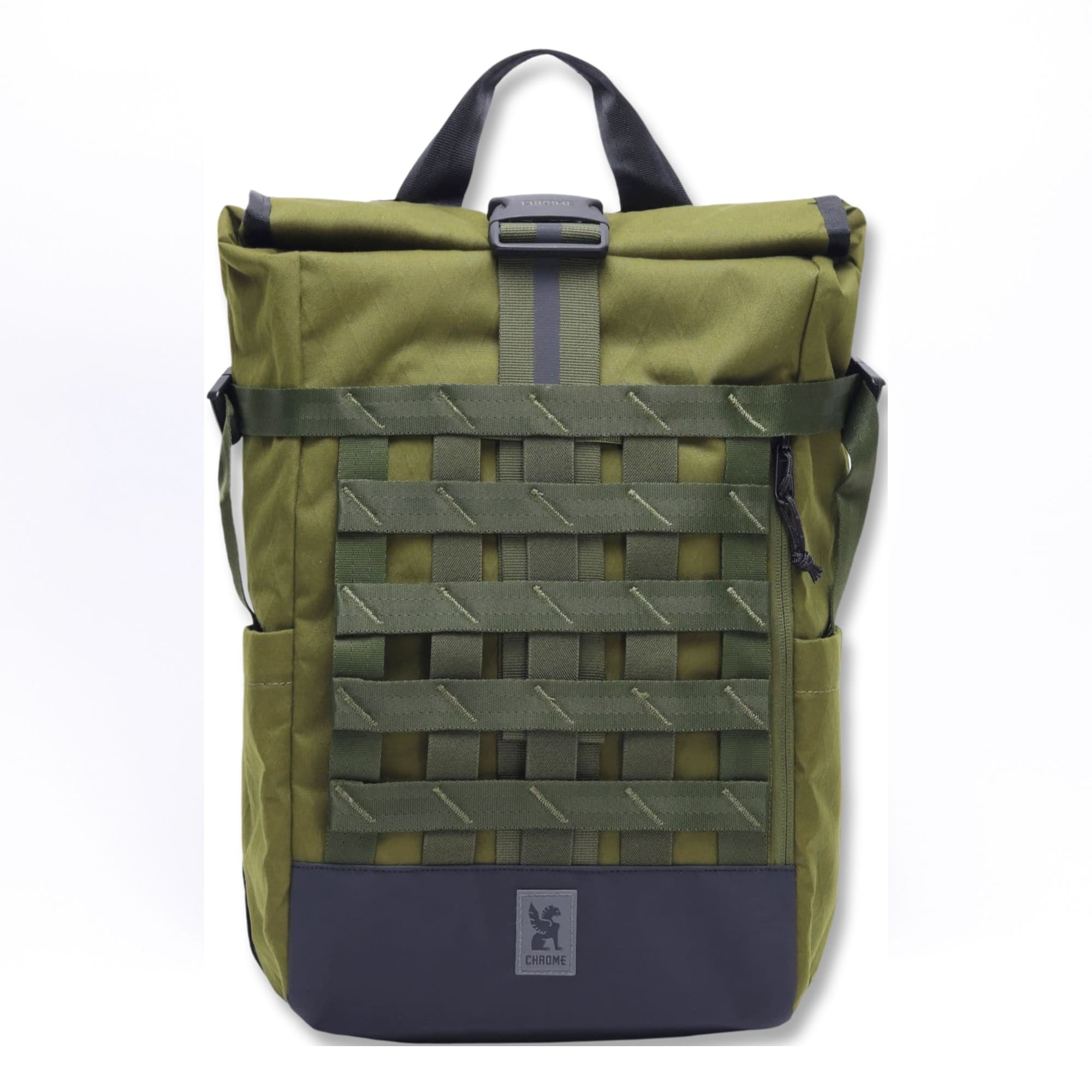 The front of the Barrage 18L in green #color_moss x