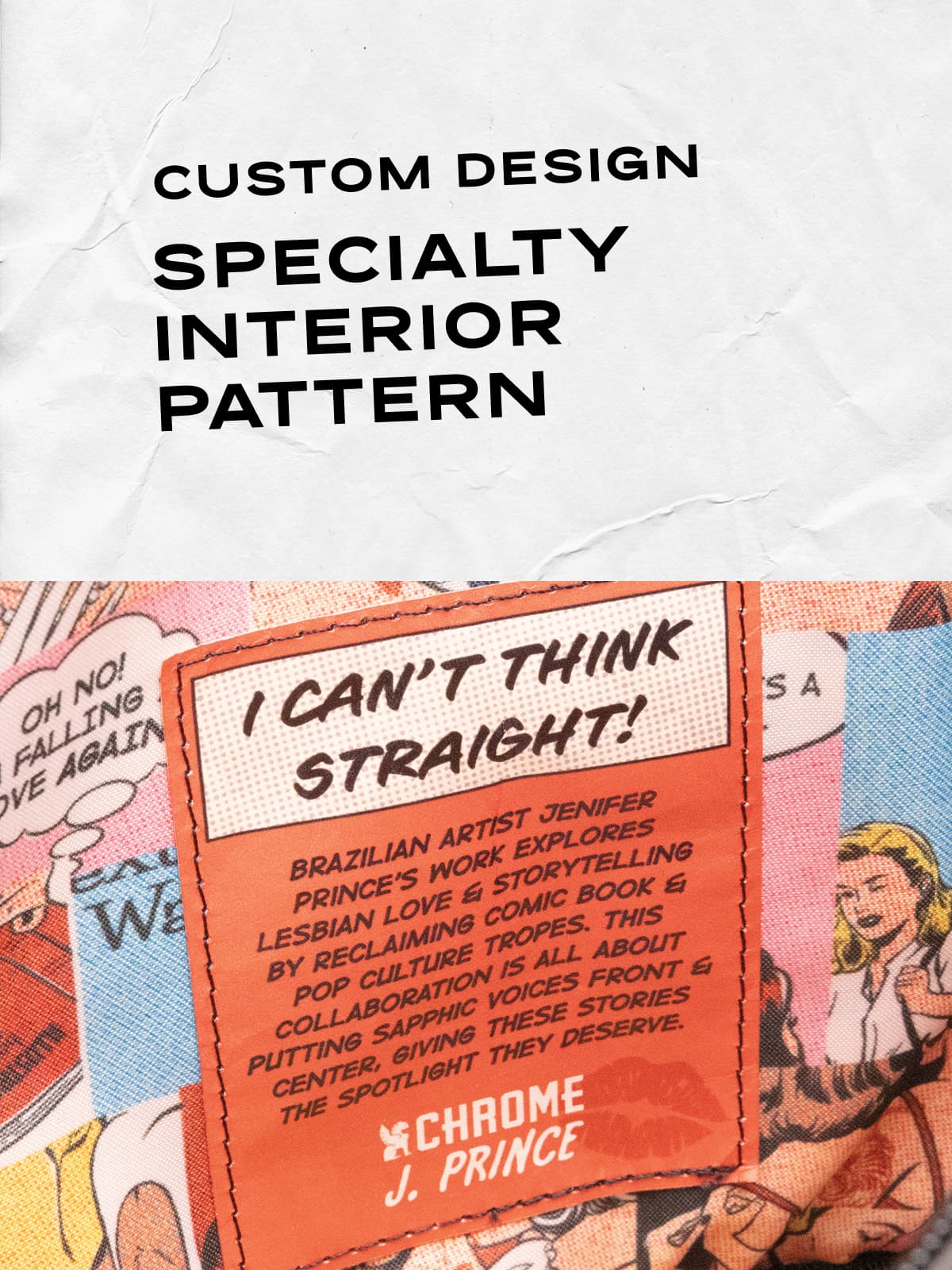 Inside specialty patch on each bag